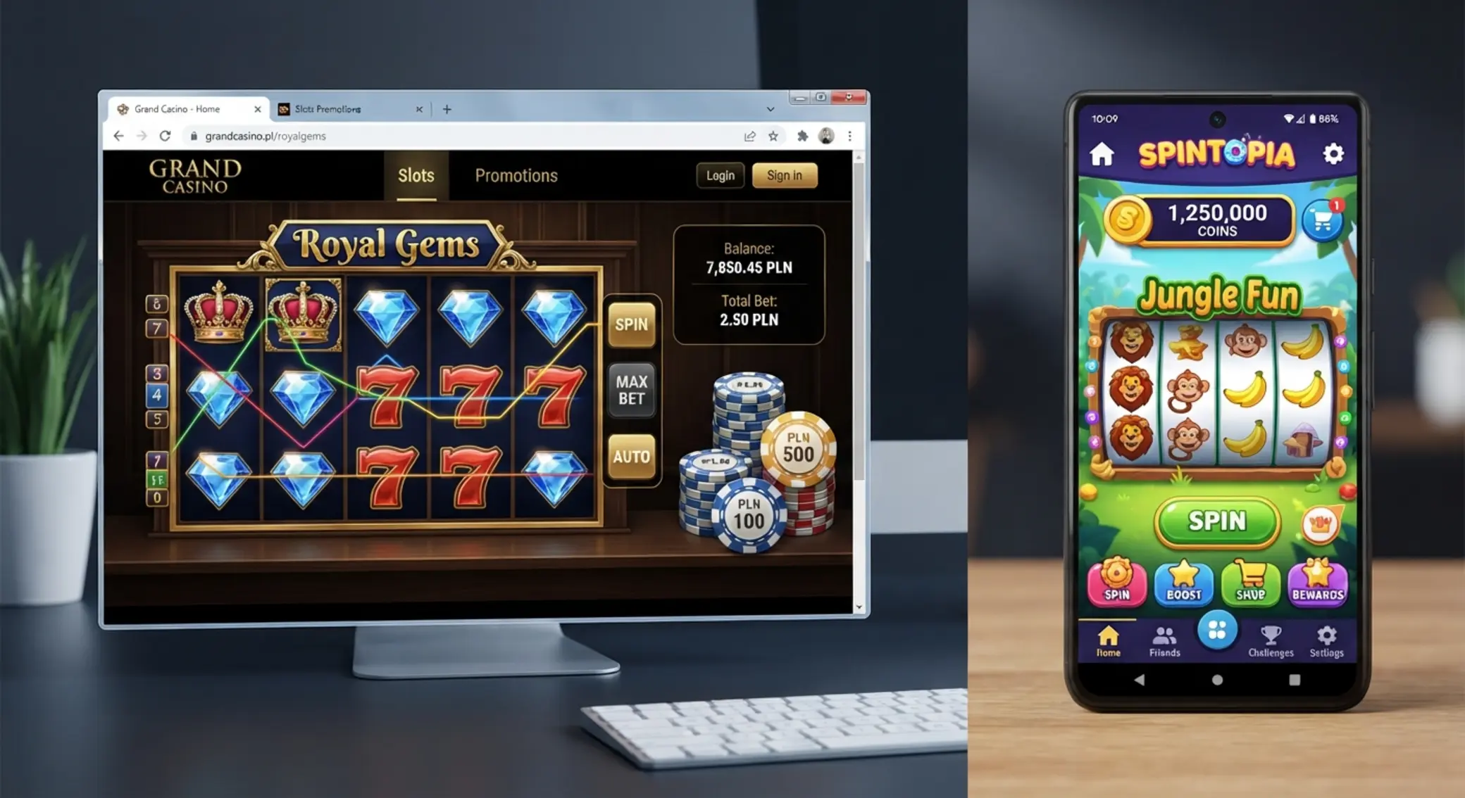 Różnica między GGBet a Gaminator 777 Porównanie kasyna online z saldem w PLN i Gaminator 777 na Androidzie