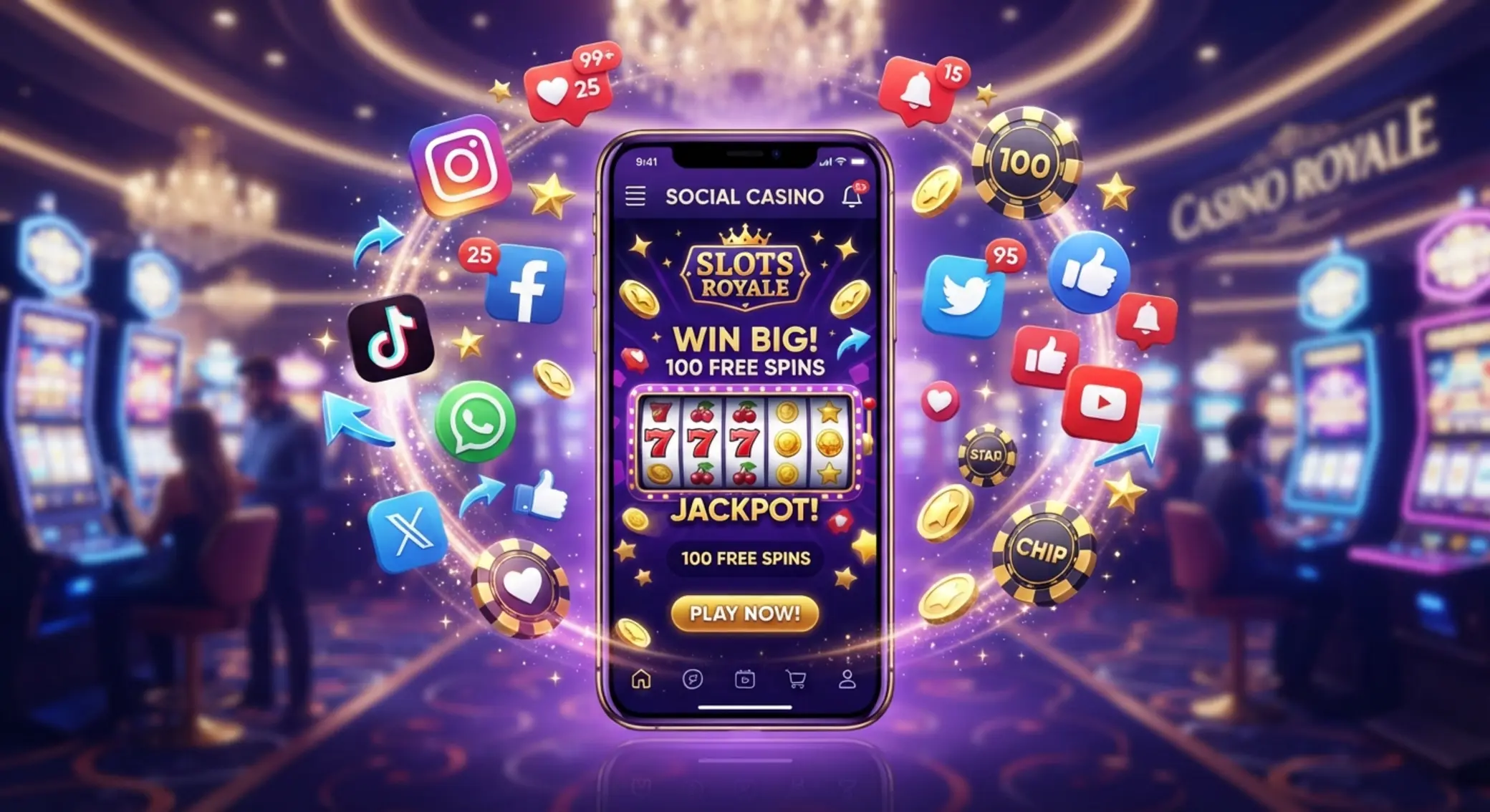Grafika social media i promocji kasynowych online