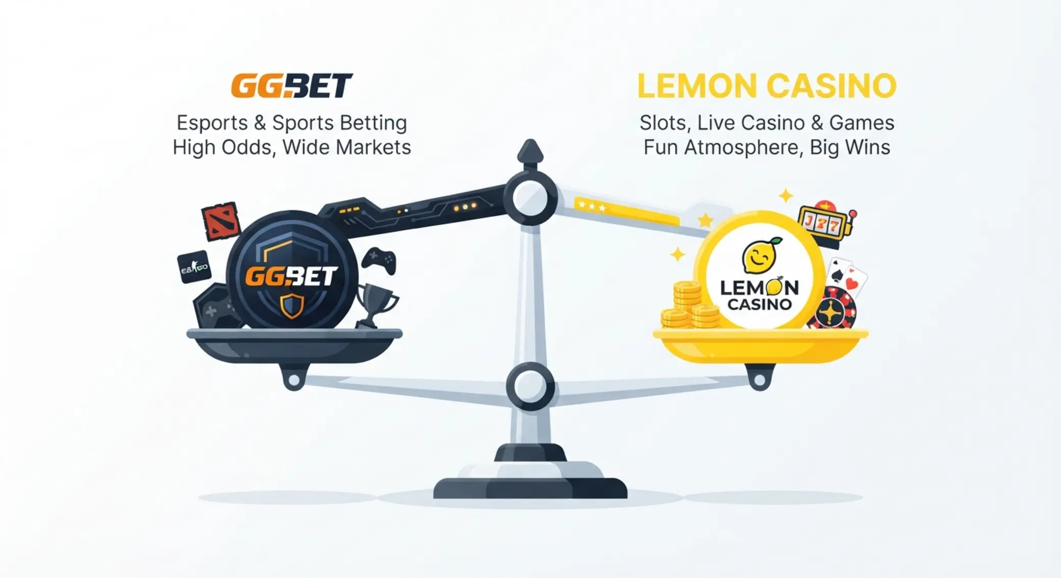Szala porównująca GGBet i Lemon Casino