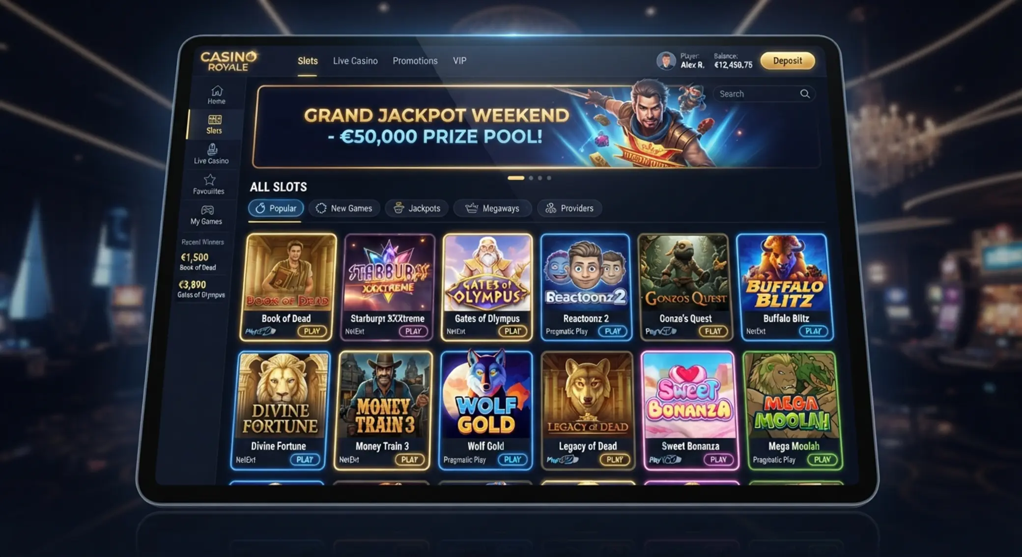 Lobby kasyna online z sekcją automatów