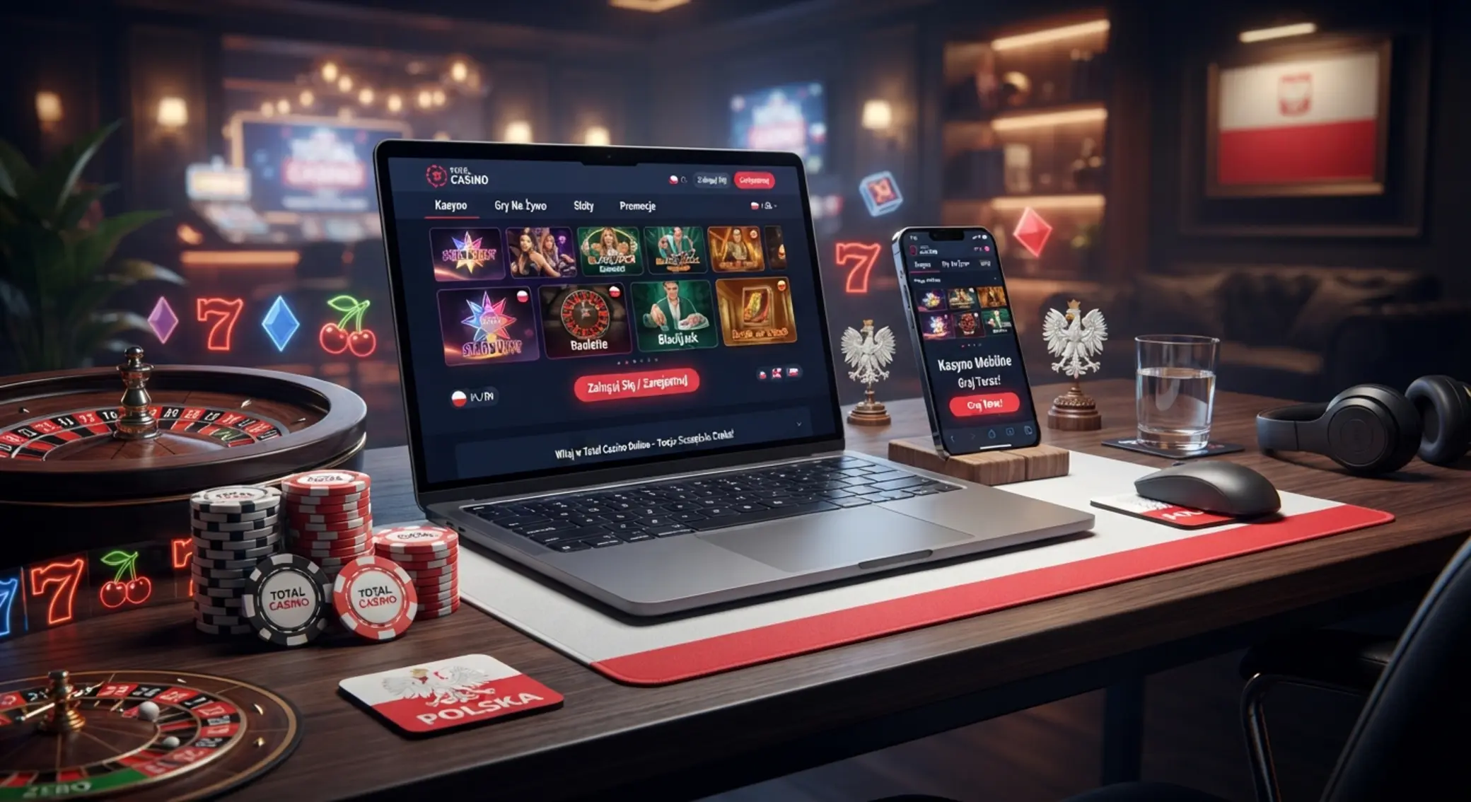 Nowoczesne kasyno online na laptopie i telefonie