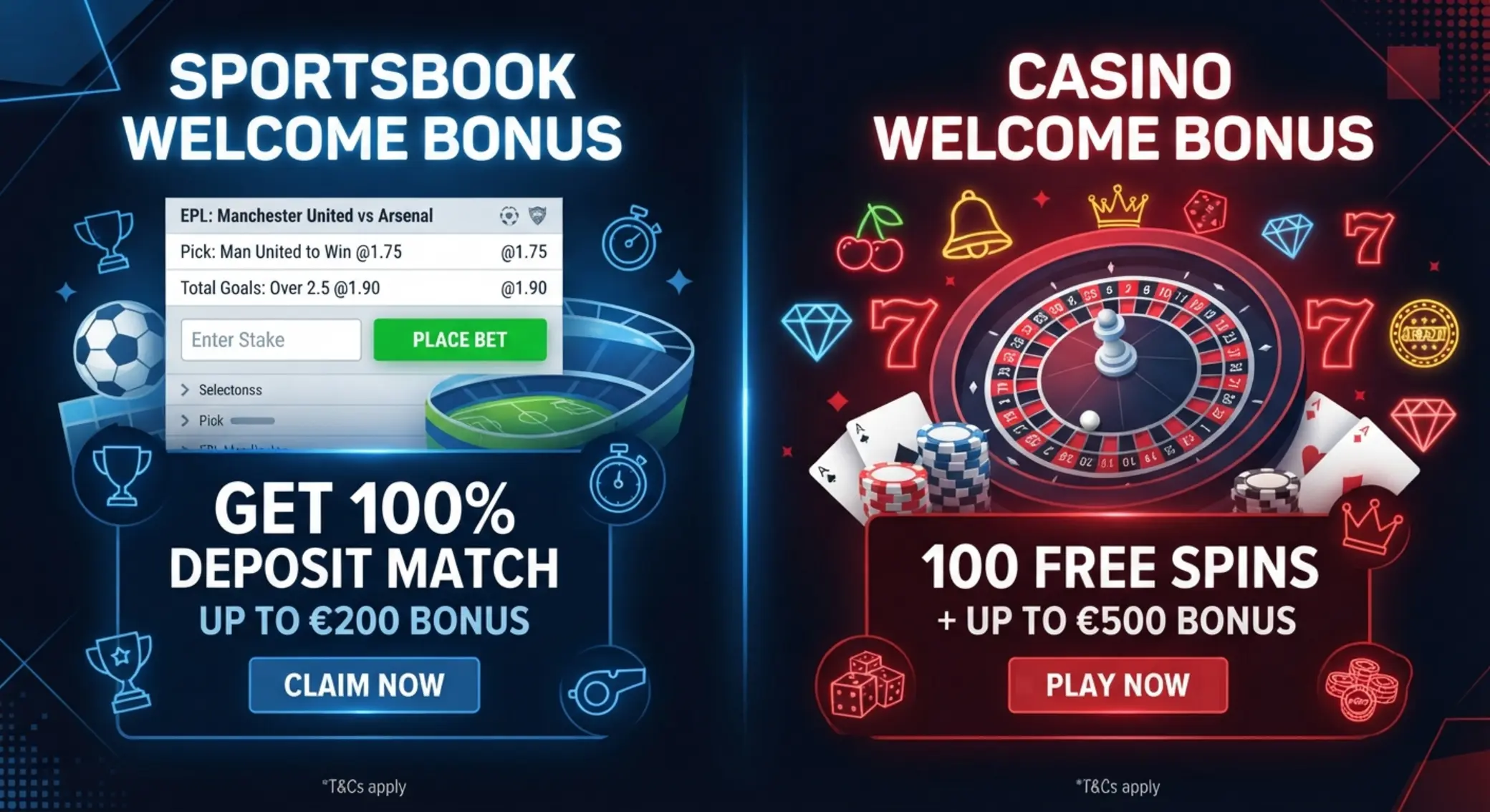Porównanie bonusu na start u bukmachera i w kasynie online